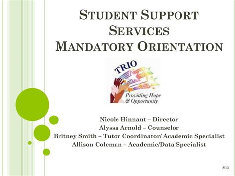 Ppt Student Support Services Mandatory Orientation
