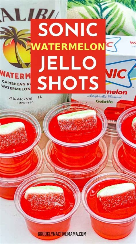 Sonic Watermelon Jello Shots With Watermelon Gummies