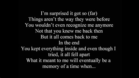 Stream in the end by linkin_park from desktop or your mobile device. Linkin Park - In The End (Lyrics) - YouTube