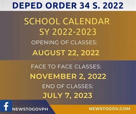 Deped Order 34 S 2022 School Calendar 2022 2023 Newstogov