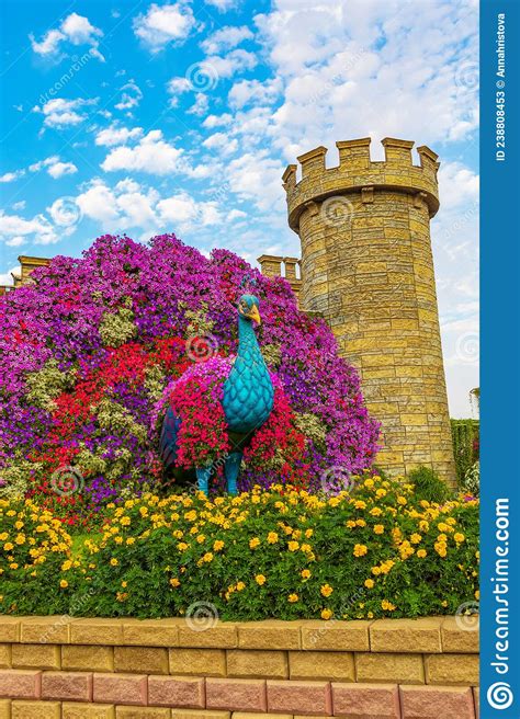 Floral Castle In Dubai Miracle Garden Dubai Uae Editorial Stock Photo