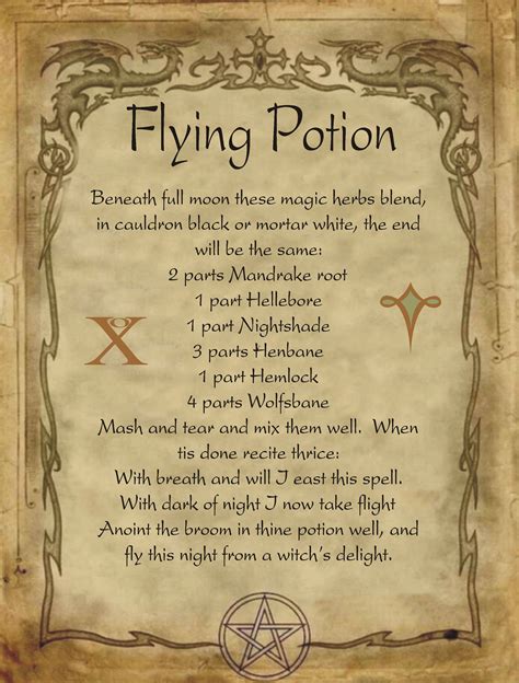 Flying Potion For Homemade Halloween Spell Book Halloween Spell Book