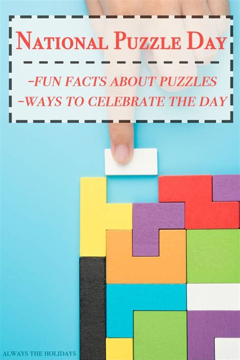 Lets Celebrate National Puzzle Day Puzzle Party Crossword Puzzle