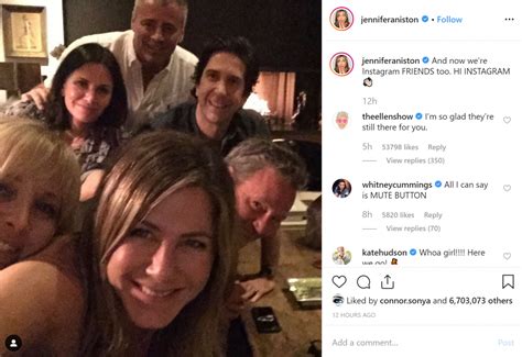 Jennifer Aniston Joins Instagram First Picture Is Of Friends Cast