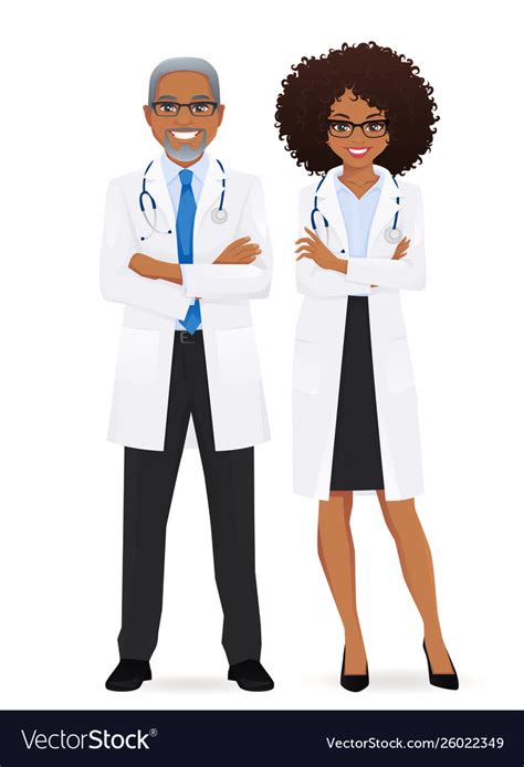 Male And Female Doctor Royalty Free Vector Image