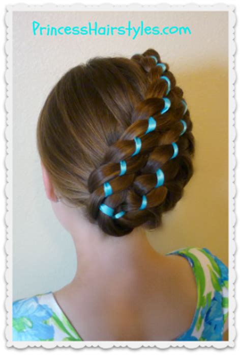 Nail art designs | cute hairstyles ideas. Easter Hairstyles - Diagonal Stacked Ribbon Braid Updo ...
