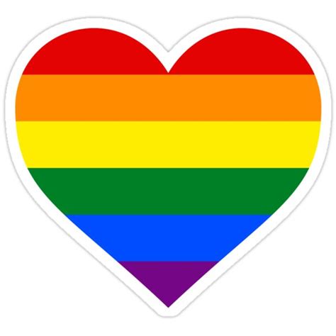 Gay Pride Flag Heart Shape Stickers By Seren0 Redbubble