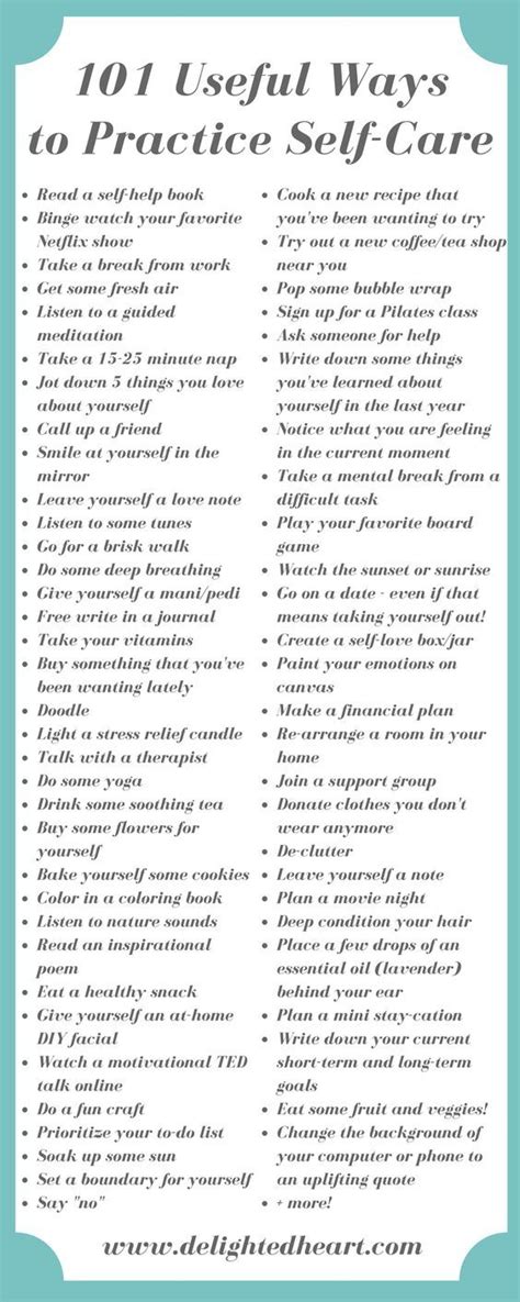 101 Useful Ways To Practice Self Care
