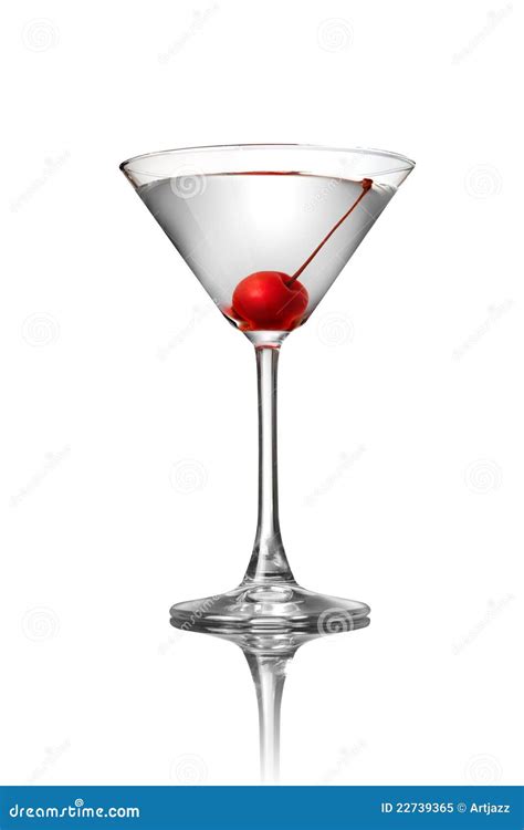 Martini With Cherry Isolated On White Stock Image Image Of Drink Fresh 22739365