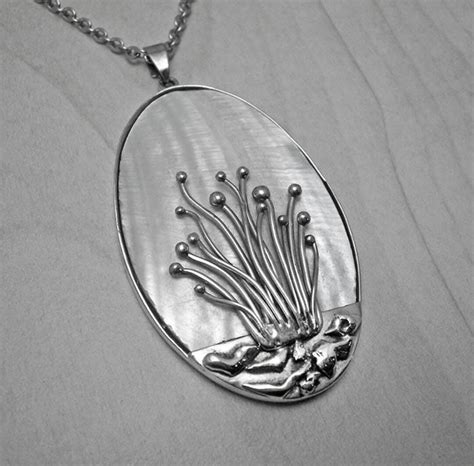 Art Nouveau Necklace Silver Silver Necklace Nature Necklace Etsy