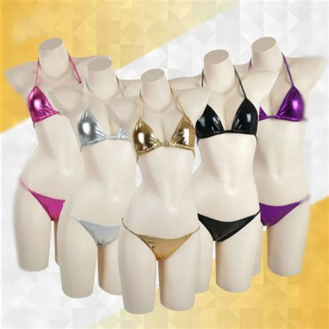 Cos Anime Cosplay Costume Lacquer Bathing Suit Bronzing Leather Swimming Suit Swimwear Hot