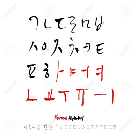 Cursive Korean Alphabet