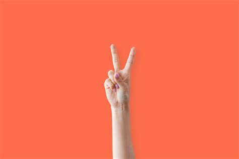 Peace Hand Sign Two Fingers Up Woman Free Stock Photo Picjumbo