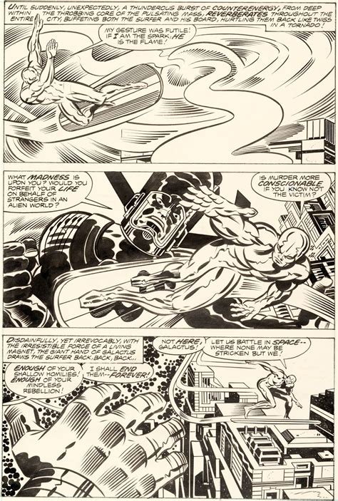 Comic Art Original Jack Kirby Page From Silver Surfer Graphic Novel