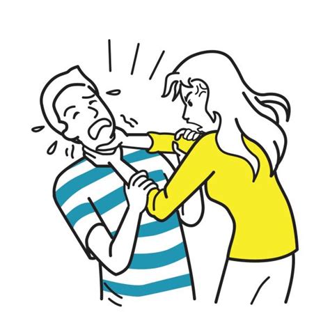 Cartoon Of The Women Choking Men Illustrations Royalty Free Vector