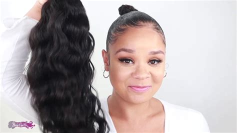 Quick And Easy Drawstring Wavy Ponytail Transformation Youtube