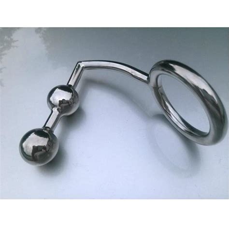 new big anal cock ring stainless steel metal beads butt plug anal hook with ball ebay