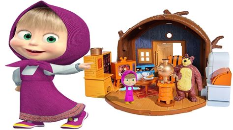 Masha And The Bear Unboxing Of The Bear House Playset Toys Review Youtube