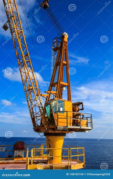 Crane Lifting Offshore Stock Photo Image Of Construction 148102734