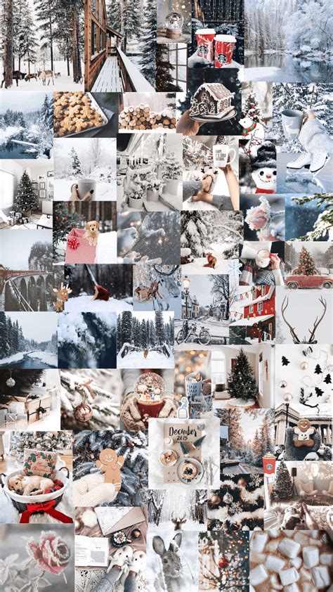 Aesthetic Winter Collage Wallpapers Wallpaper Cave