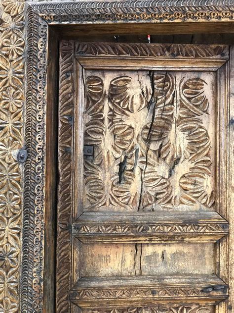 Antique Nuristan Afghani Hand Carved Wood Doorway 1800 At 1stdibs
