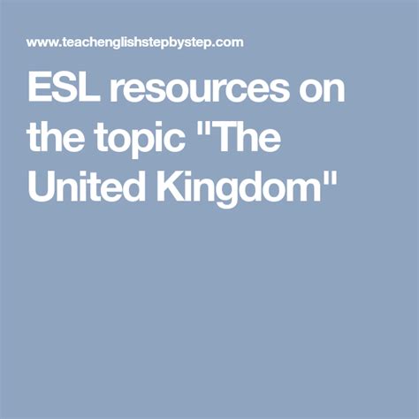 Esl Resources On The Topic The United Kingdom United Kingdom Esl