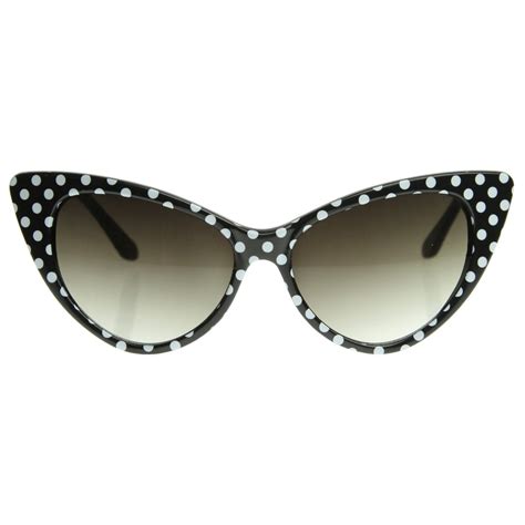 retro 1950 s polka dot cat eye fashion sunglasses zerouv