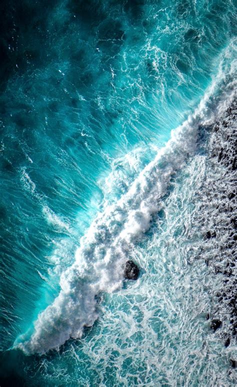 Download 1536x2048 Ocean Waves Foam Top View Wallpapers For Apple