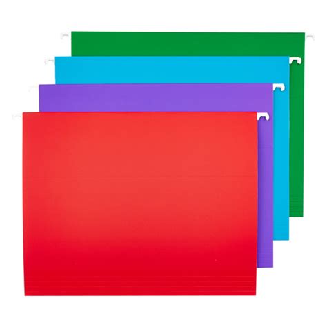Letter Size Hanging File Folders Assorted Colors Pkg12