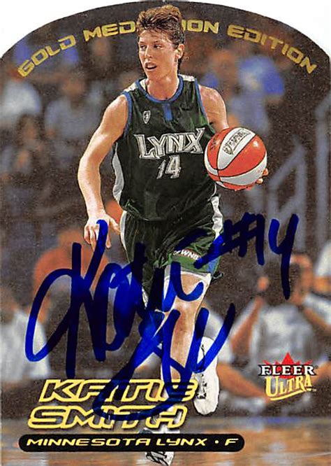 Katie Smith Autographed Basketball Card Minnesota Lynx 2000 Fleer