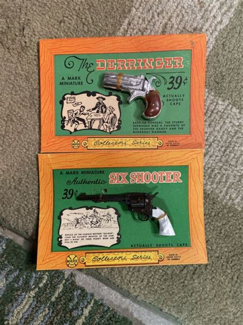Lot 2 Vintage Marx Toys Miniature Guns Derringer Six Shooter Collectors