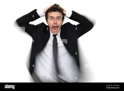 Stressed Business Man Isolated On White Background Man With Suit And Tie Concept Of Stress