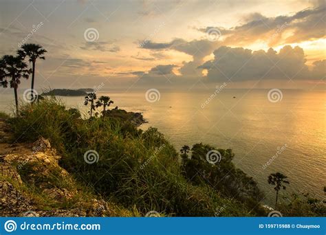 Sunset View Point At Phrom Thep Cape In Phuket Thailand Stock Photo