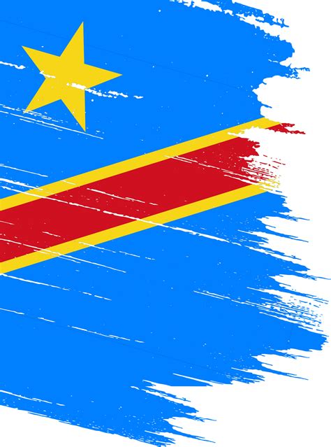 Democratic Republic Of The Congo Flag With Brush Paint Textured