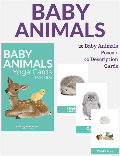 Baby Animals Yoga Cards For Kids Kids Yoga Stories
