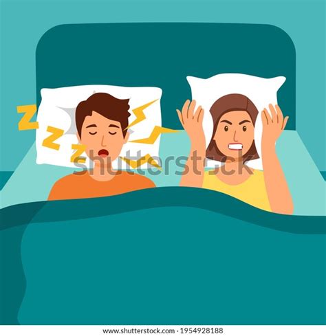snoring husband annoying wife loud noise stock vector royalty free 1954928188 shutterstock