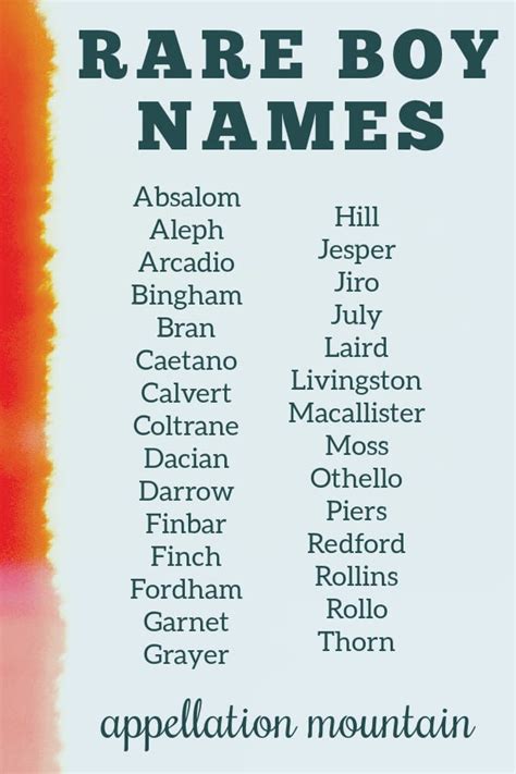 Rare Boy Names 2019 The Great Eights Appellation Mountain