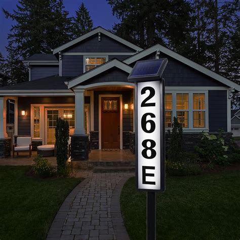 Atdawn Solar Lighted House Address Numbers Sign Solar