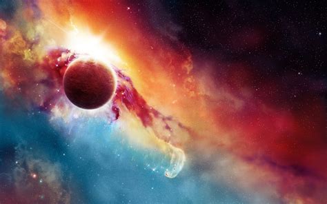Wallpaper Digital Art Galaxy Planet Stars Space Art Nebula