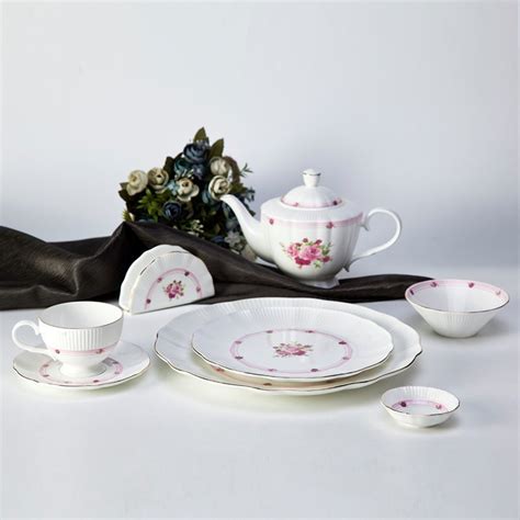 Find Fresh Style Round Fine Bone China Dinnerware With Flower And Silver