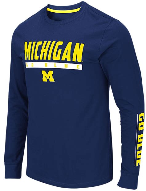 Michigan Wolverines Mens Blue Guam Long Sleeve T Shirt 2799
