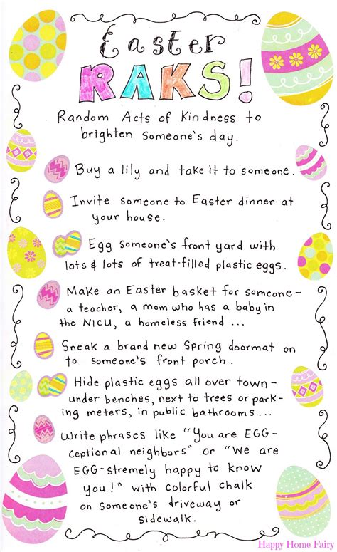 Random Acts Of Kindness For Easter Happy Home Fairy
