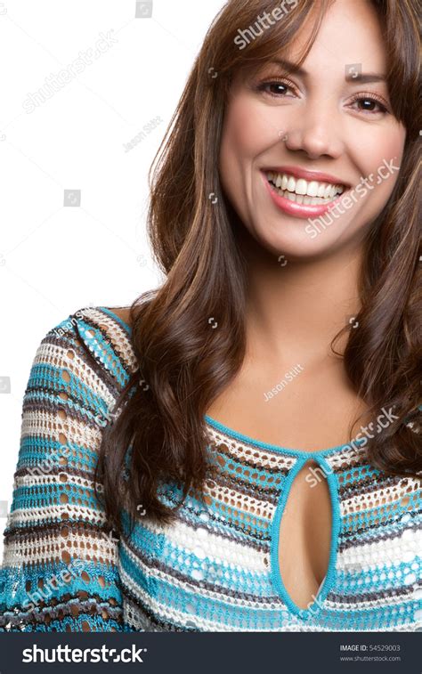 Beautiful Smiling Hispanic Woman Portrait Stock Photo 54529003