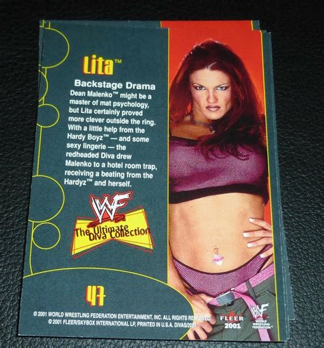 Lita Signed 2001 Fleer WWF The Ultimate Diva Collection Rookie Card 47