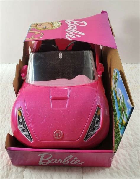 New 2018 Barbie Glam Convertible Pink Car Doll 2 Seats Shine Vehicle