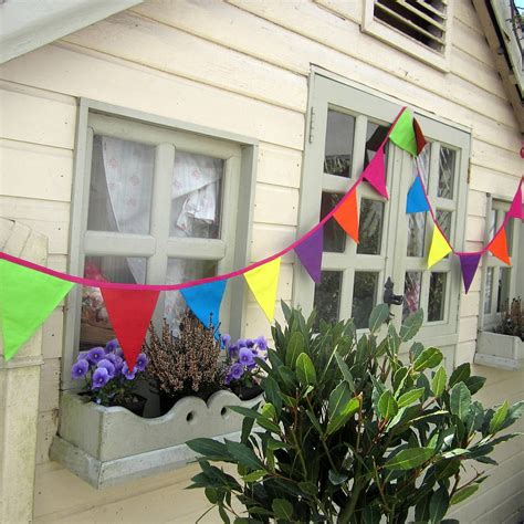 Bright Colourful Party Bunting By The Fairground