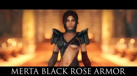 Tes V Skyrim Mods Merta Black Rose Armor Unp Cbbe Youtube