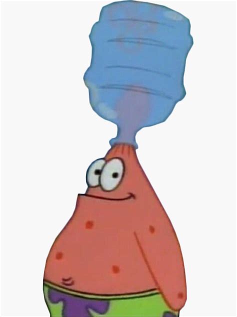 Patrick With Bottle On Head Sticker For Sale By Yungeyetoy Redbubble