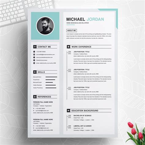 One Page Clean And Professional Resume Design Template