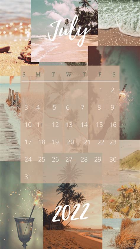 July Calendar Month Aesthetic In 2022 July Calendar Aesthetic Art